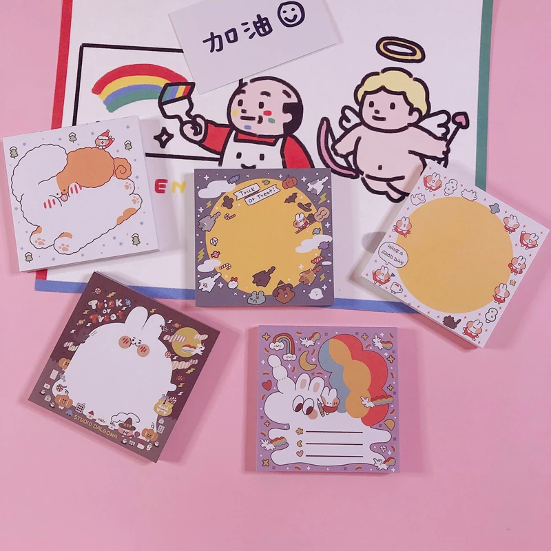 80 листов/партия Kawaii корейский INS хлеб кролик Блокнот N Times Липкие заметки