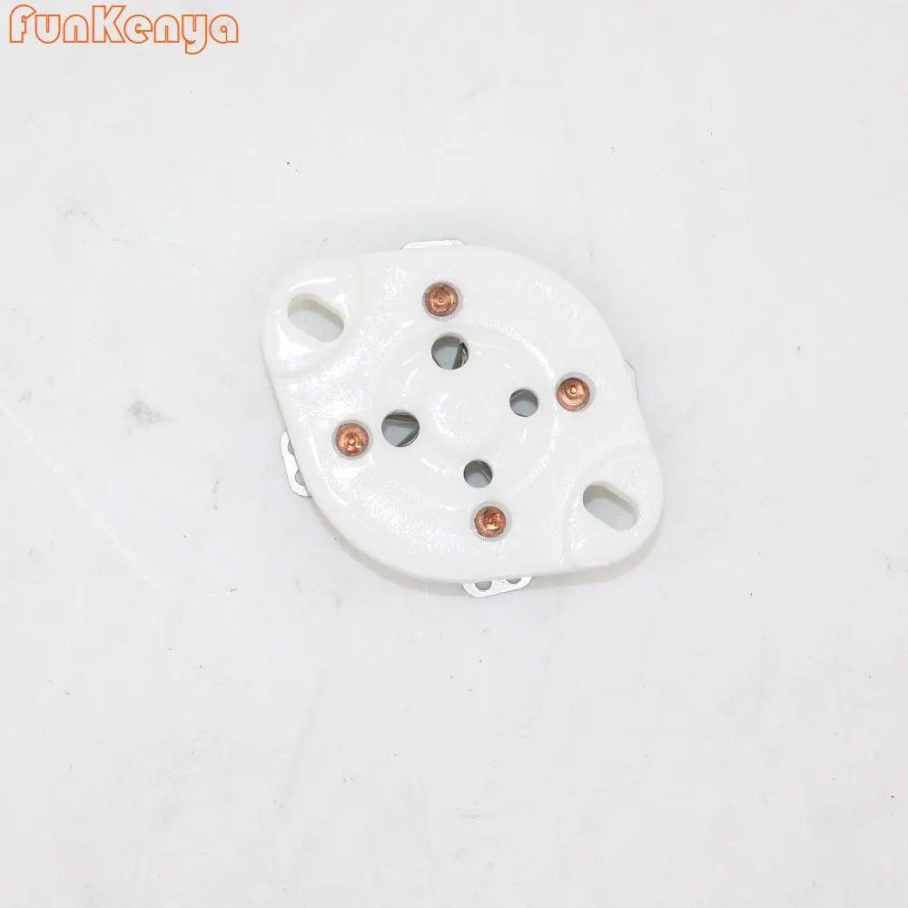 

1 Pair Ceramic Base Tube Socket For 2A3 300B FU811 811A 866 572B 101D Electric Amplifier Tube Socket GZC4-1 GZC4-1-G