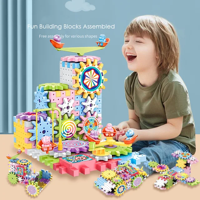 Electric Gear Track Building Blocks Puzzle Toys Early Educational Toys For Children 8 Years Birthday Gifts Construction Toys 2