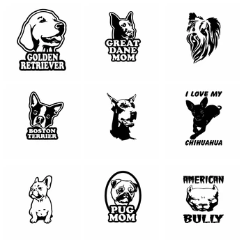 

10 Styles Free Shipping Dog Car Sticker Funny Wrap Vinyl Reflective Waterproof Auto Sticker Cars Decoration Accessories