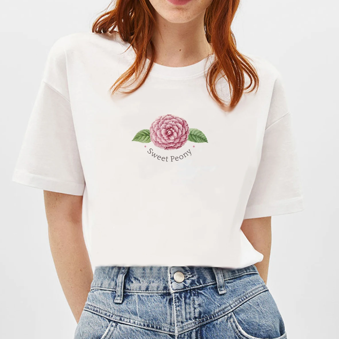 

BLINGPAW Graphic T Shirts Flowers Print T-shirt Pure Cotton Harajuku Unisex Tees Summer Tee Shirts Ladies Tops Woman Tshirts