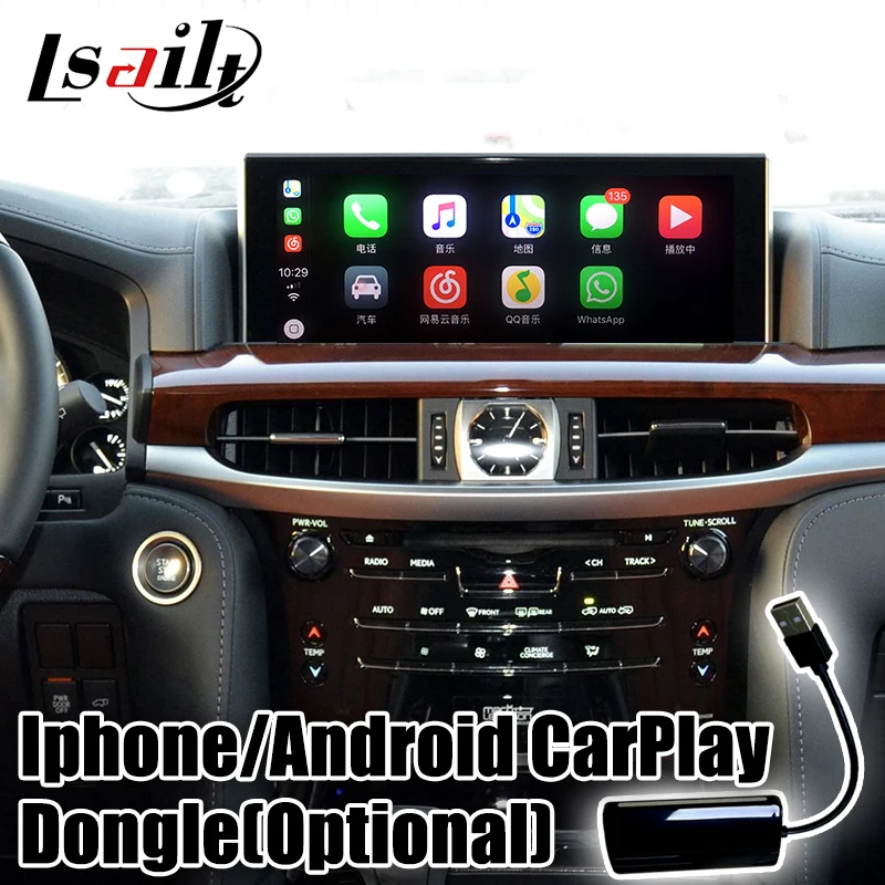 Lsailt Android 7,1 gps навигационная коробка видео интерфейс для Lexus LX570 2013- с Iphone/Android Auto carplay dongle