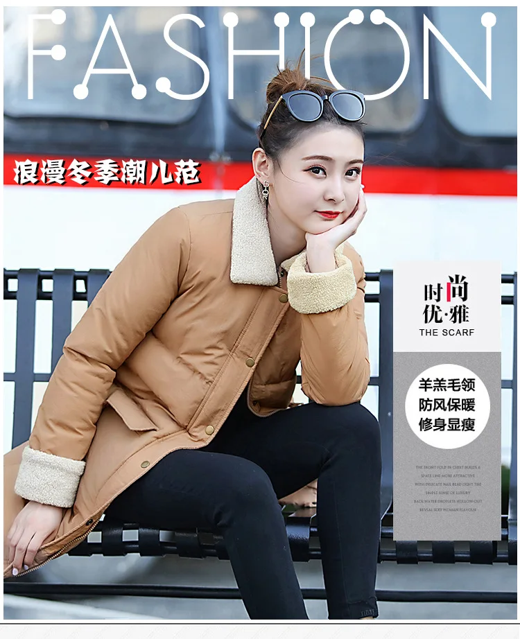 Winter Coat Cotton-padded Jacket Women's New Style Korean-style Students Mid-length Cotton Coat Women's Loose-Fit Thick Pet