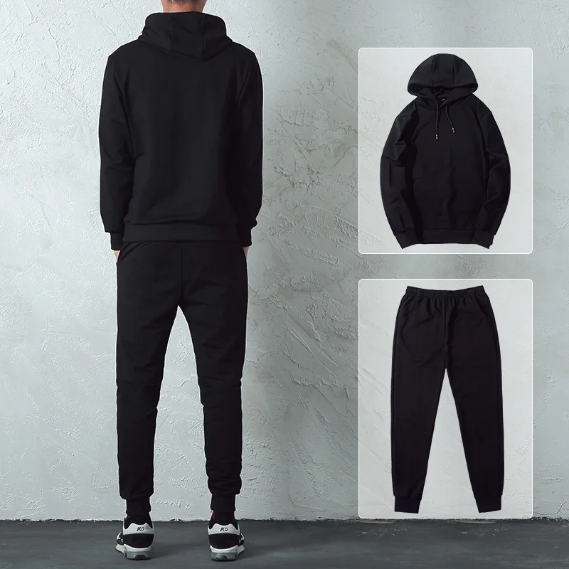 

2018 Autumn New Style Hoodie Set Men's Korean-style Trend Running Sports Clothing Spring And Autumn Pullover Two-Piece Set