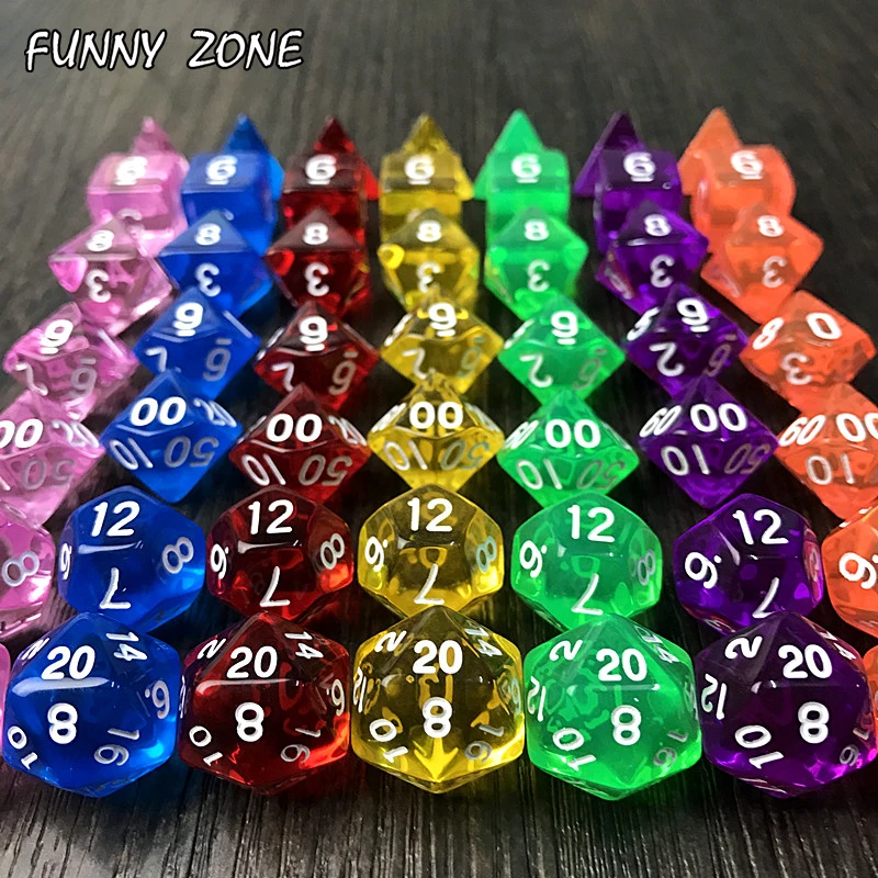 7 шт./компл. прозрачный фотоальбом D4 d6 d8 d10 % d12 d20 для настольных игр ролевых костей