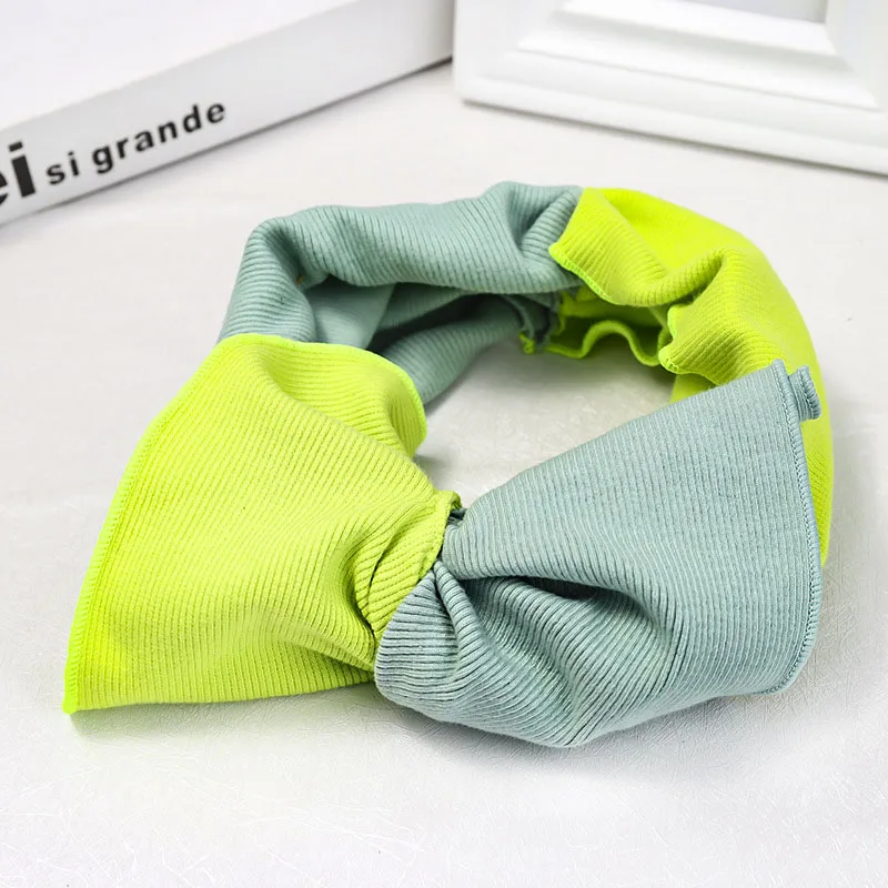 C614 green green Винтажная повязка на голову для женщин Тюрбан Эластичная головная повязка на волосы для девушек аксессуары для волос haar аксессуары haarband opaska do - Цвет: C614 green green
