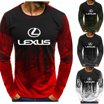 

Gradient O neck pullover Sweatshirts Lexus Motors Car Logo Printed Casual Cotton Men Hoodies Hip Hop Harajuku Men Clothing