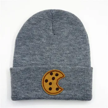 

Cookies embroidery Thicken knitted hat winter warm hat Skullies cap beanie hat for kid men and women 219