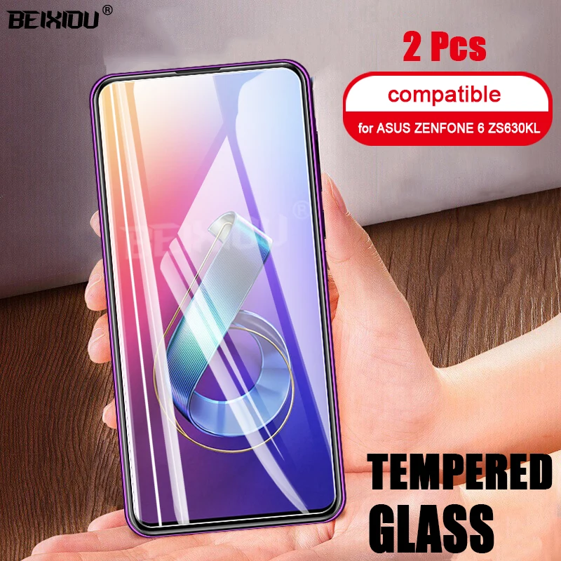 2 PCS Full Tempered Glass For ASUS ZENFONE 6 ZS630KL Screen Protector 2.5D 9h tempered glass Protective Film | Мобильные телефоны и