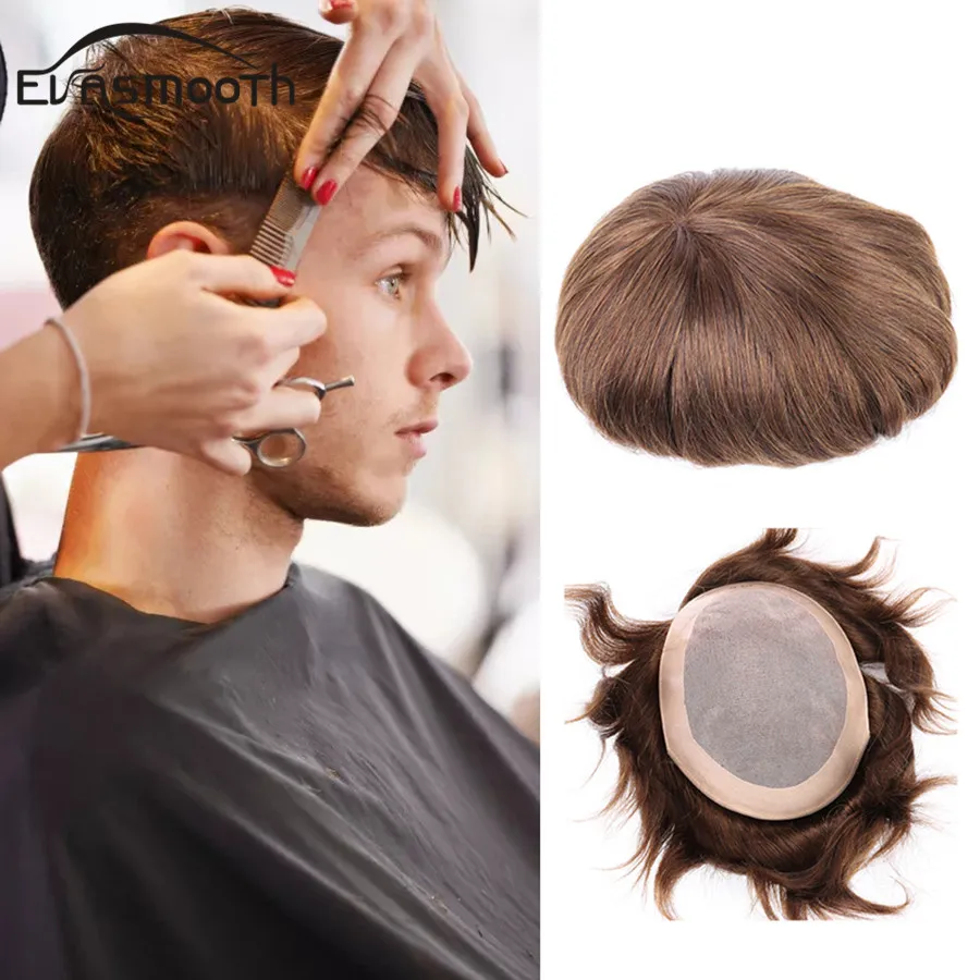 Men Wig Hair Pieces Men Toupee Lace Pu Front Wig Indian Human Hair Wig Remy Hair Replacement