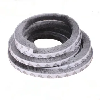 

9x5mm 10meters/lot White/Gray/Brown Door Window Draught Excluder Brush Weather Strip Seal Tape 3M Gum Burlete Foam Seal Strip