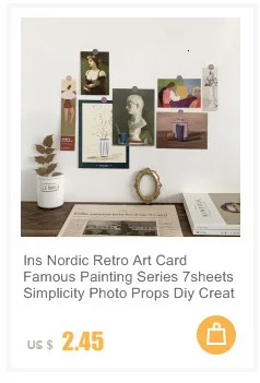 50 Sheets ​Ins Nordic Color Aesthetics Decorative Card Photo Props Diy Background Poster Wall Sticker Double Sided Postcard