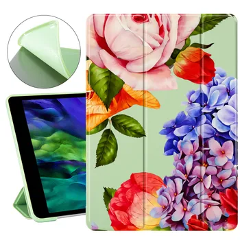 

For iPad Pro 11 2020 Coque Flower Set iPad Cases Soft Silicone Back Funda Protective Covers iPad 7th Generation Case Mini 1 2 3