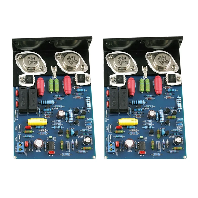 1 Pair QUAD405 Amplifier Board MJ15024 100W 8R Dual Channel with Angle Aluminum Finished Baord |