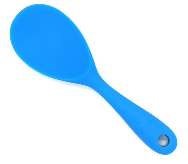 Силиконовая ложка Flatware Аксессуары для посуды сплошной цвет детская ложка пищевой силикон с длинной ручкой рисовый суп ложка кухня