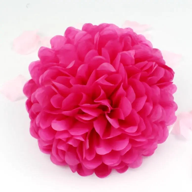 rose 12 см/15 см/20 см/25 см/30 см/35 см(для детей в возрасте от 4 до 14 лет дюйма), свадебных платьев, декоративных изделий и Бумага помпонами шарики-Помпоны вечерние дома декоративная ткань/День Святого Валентина Декор - Цвет: rose