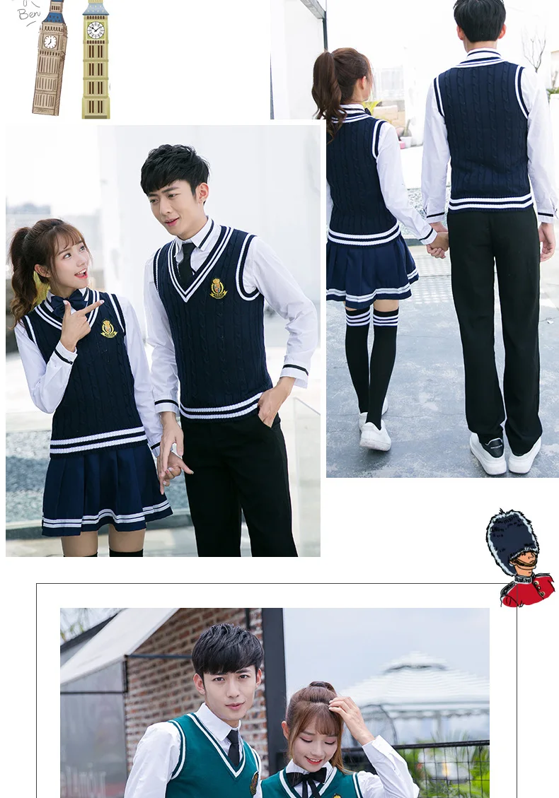 [Ten for] New Style England College Style School Uniform Middle School Students Chorus Performance Wear Vest Suit