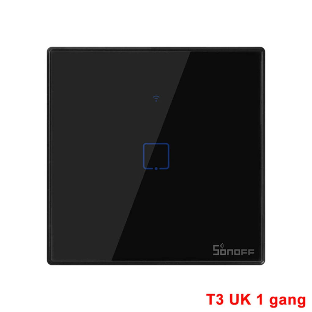 NO.1 Интеллектуальный выключатель света SONOFF T3 1/2/3 серии TX Wifi светильник выключатель закаленное Стекло поверхности Смарт-поставляет Великобританию Стандартный - Комплект: NO.1