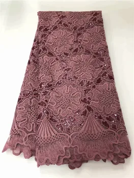 

Gorgeous mesh cloth French net lace cloth African tulle material with sequins for sewing dress RFN90(5yards/lot)