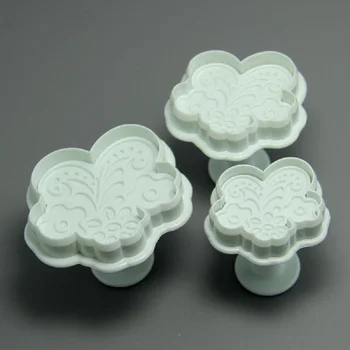 

Free Shipping High Quality 3pcs Butterfly Flower Shape Plunger Cutter set Cake Fondant Molds set