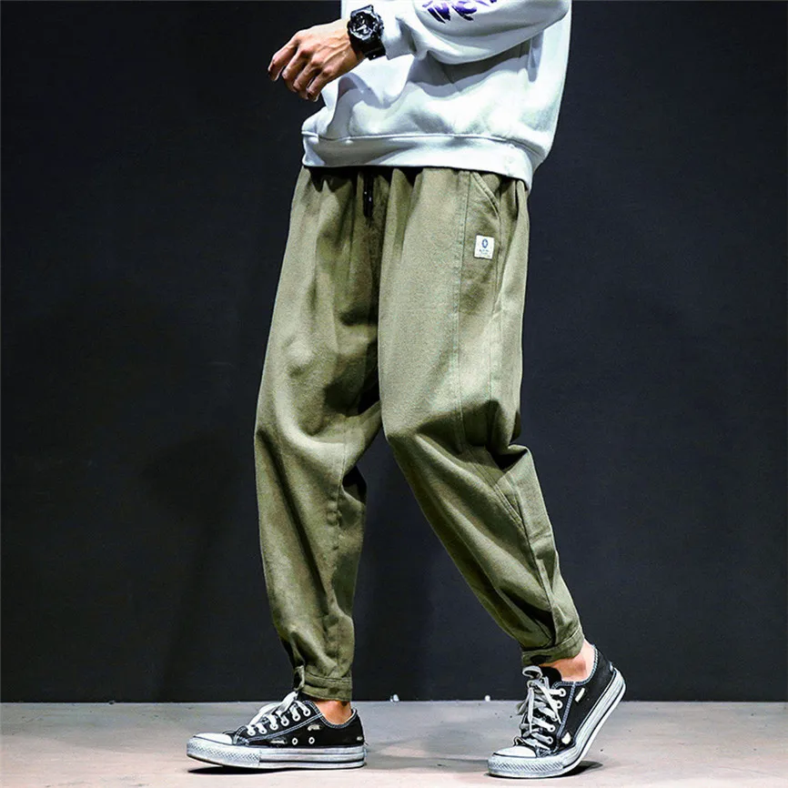 Fashion Design High Quality Mens Autumn Winter Casual Slack Overalls Small Feet Trousers Ninth Men Pants New | Мужская одежда
