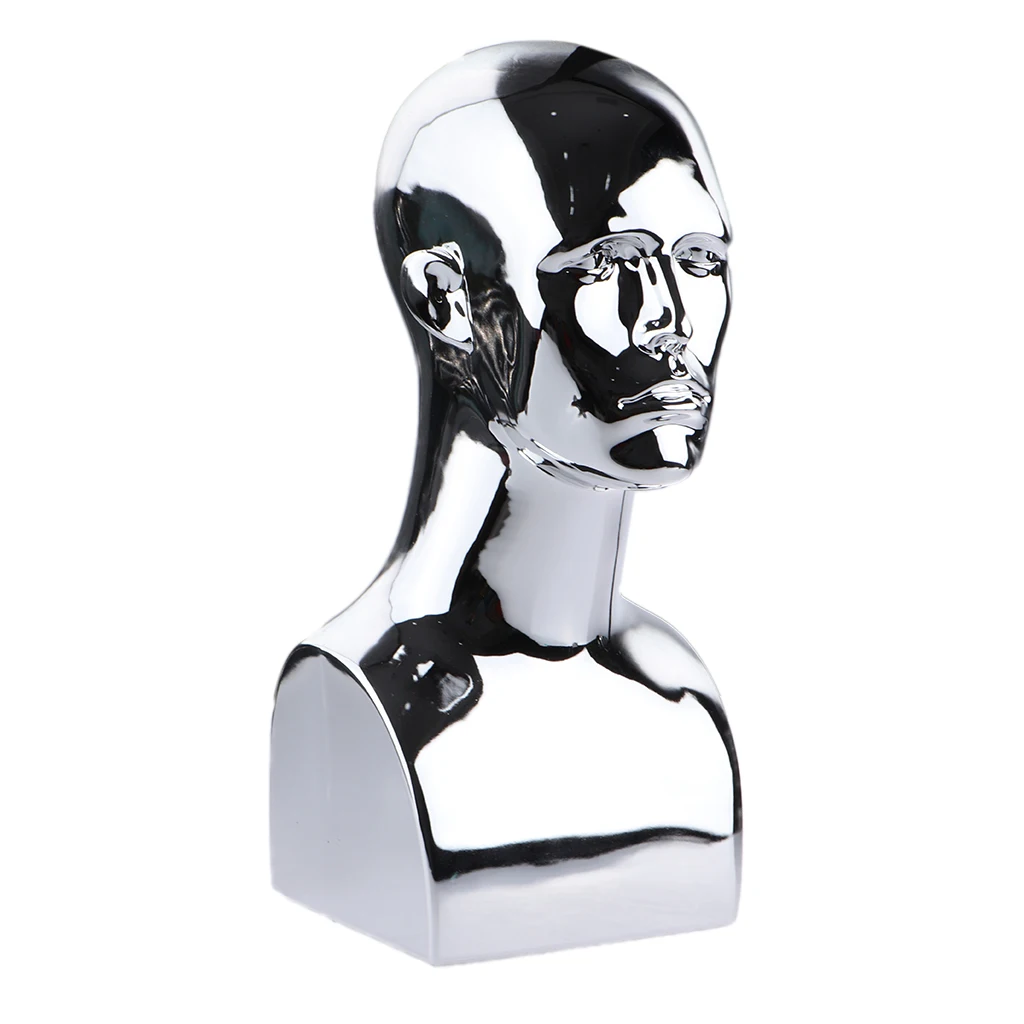 Male Mannequin Head Men Manikin Model with Shoulder Bust for Wigs Hats and Glasses Display Stand