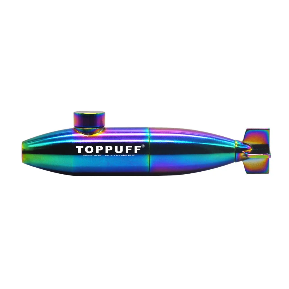 TOPPUFF Submarine Style Zinc Alloy Metal Snuff Snorter Dispenser Nasal Tube 86MM Smoking Straw Sniffer Pipe | Дом и сад
