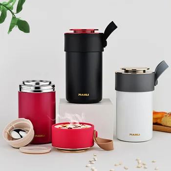 

600ML Creative Lunch Box Stainless Steel Thermos Bottle Outdoor Portable Food Soup Container Office Home Insulation Box