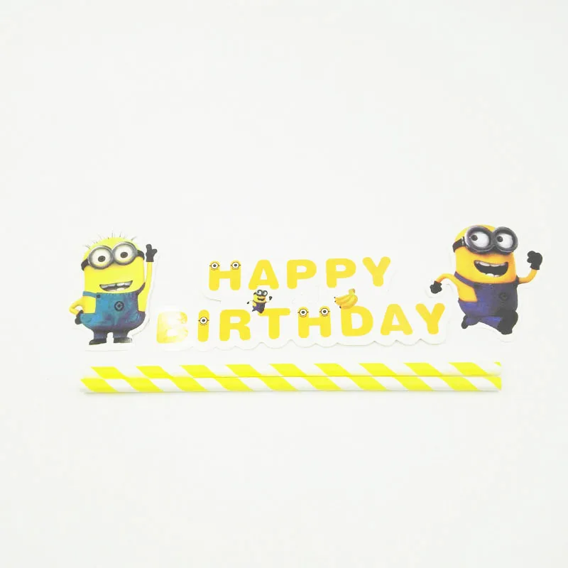 

1set Minions Theme Cupcake Cake Topper Baby Shower Birthday Party Supplies Cake Baking Party Decoration For Children