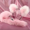 Cute Soft Cat ears Headbands with 40cm Fox Tail Bow Metal Butt Anal Plug Erotic Cosplay Accessories Adult Sex Toys for Couples ► Photo 2/6