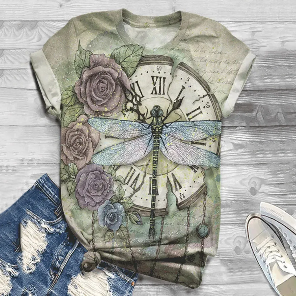 Женская винтажная блузка с коротким рукавом летняя больших размеров объемным