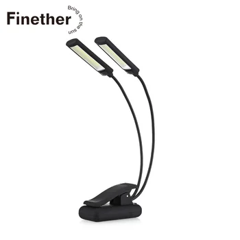 

Dimmable Led Book Reading Table Lamp Dual Arms Flexible Clip on Book USB AAA Battery Powered For Student Dormitory Desk Light