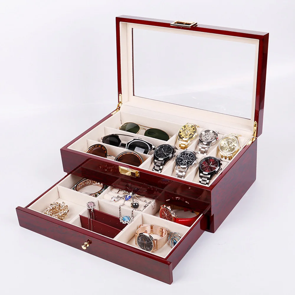 Piano with Baking Paint 6-digit 10 Digit 12 Digit Watch Box Jewelry Storage Display Box Wooden Box Correas Apple Watch Box Case 