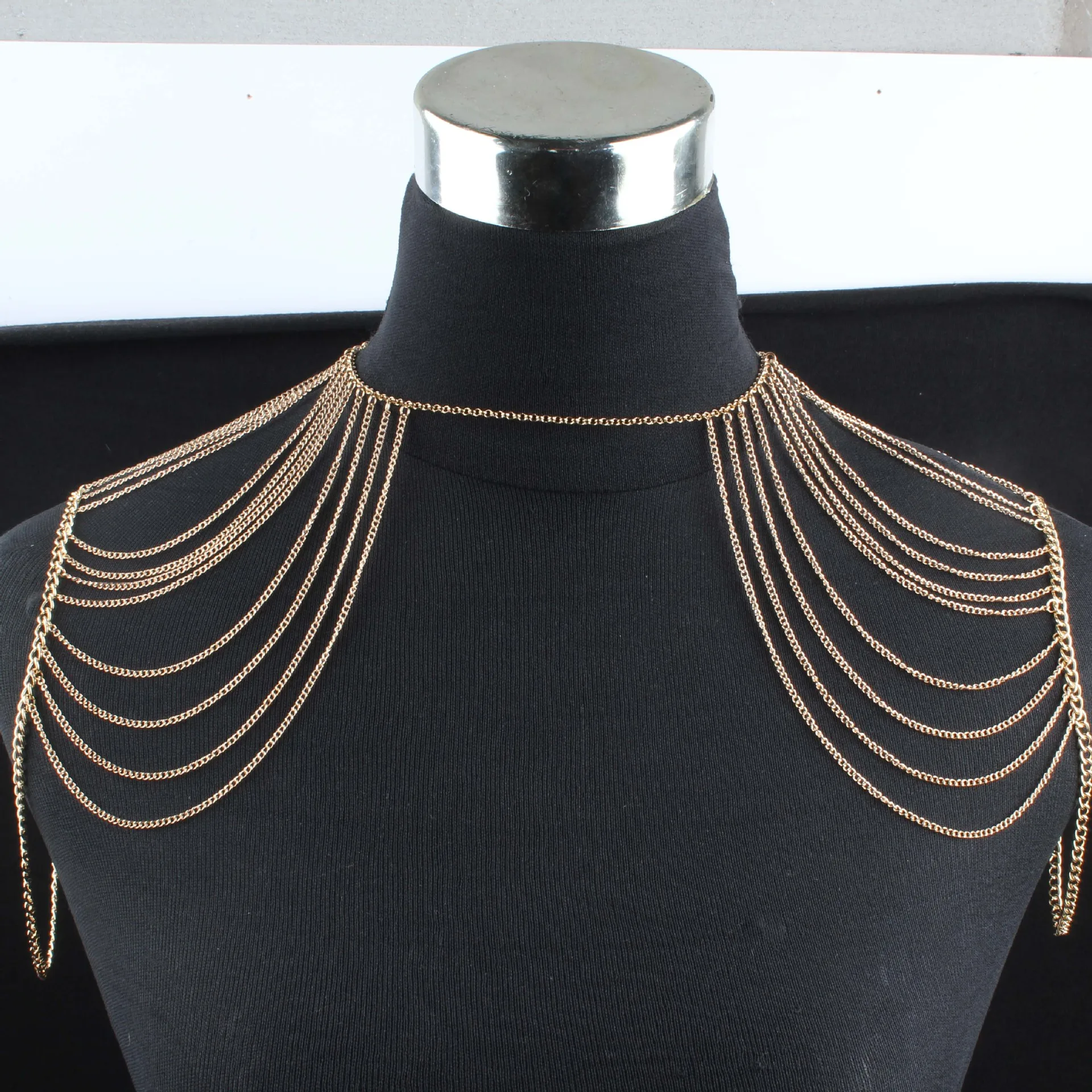 Collar Shoulder Chain Punk Long Necklace Nude Body Jewelry For Women  Fashion Metal Accessory - Body Chain - AliExpress