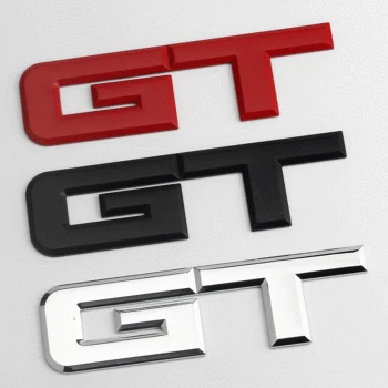 

High quality 3D Metal Car Rear Sides Fender Trunk Decals GT Logo Emblems Badge Sticker For Ford Mustang EcoBost 5.0 L V8 GT