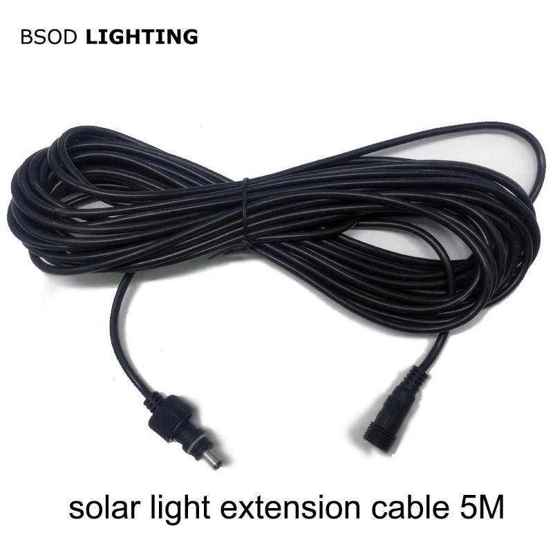 bsod cable de extension de luz solar led conector macho y hembra de 5 metros cable de alimentacion a prueba de agua dc5 5 x 2 1mm para lampara solar