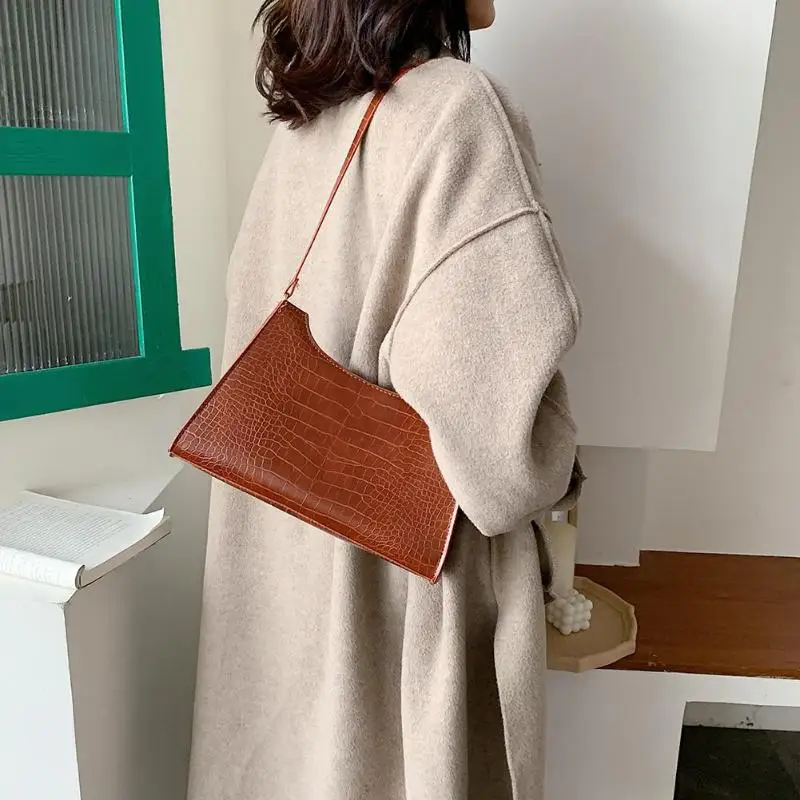 

Hot Handbags Multi-function Vintage Crocodile Leather Women Shoulder Bag Totes Elegant Solid Color Handbag