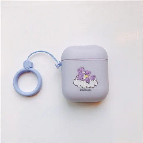 Конфета Медведь Кожа Чехол для airpods для удостоверения личности-2 1 Care Bears мягкие беспроводные bluetooth наушники earpods для airpod чехол защитный чехол с крышкой - Цвет: n