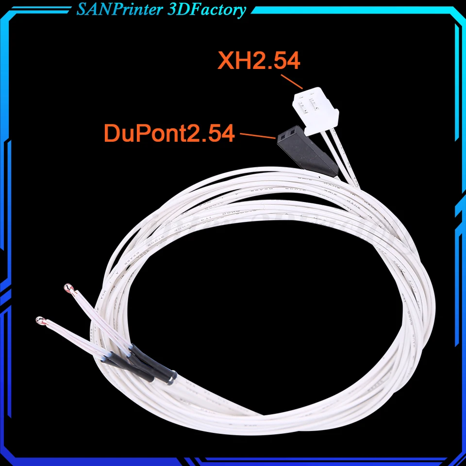 

100K Ohm NTC 3950 Thermistors Temperature Sensor 2.54 With Cable Dupont Head For Reprap Mendel MK2A MK2B Heated Bed 3D Printers