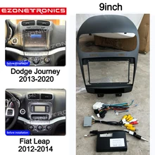 1-2Din samochodowy odtwarzacz DVD rama Audio adapter montażowy wykończenia deski rozdzielczej z zestawy Panel deski rozdzielczej 9 cal dla Dodge Journey Fiat skok 2012-2020 Radio odtwarzacz