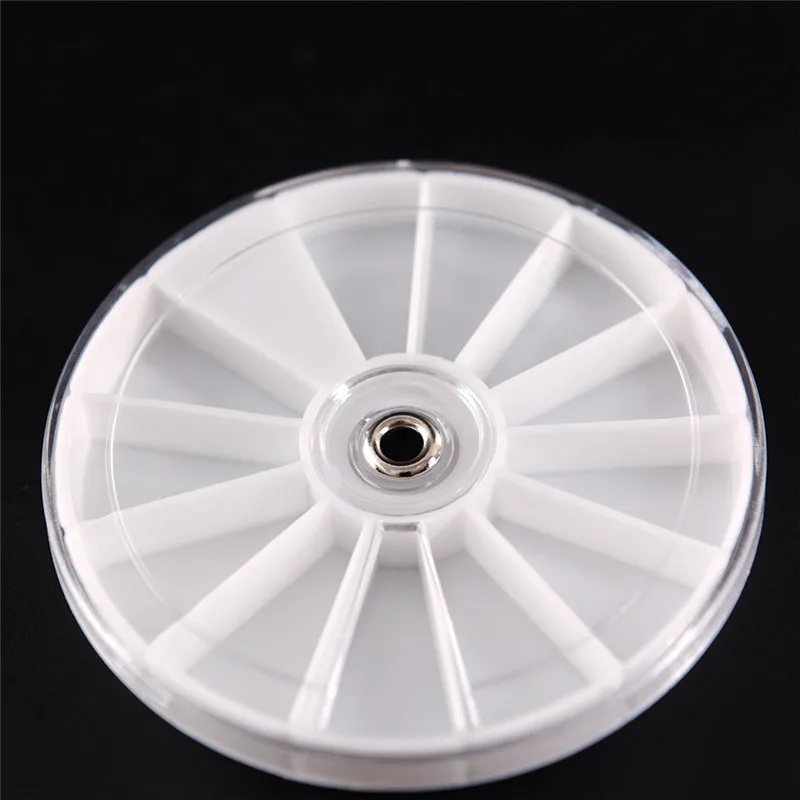 1pcs 12 Slots Pill Box Weekly Organizer Container Round Tablet Pill Holder Medicine Pill Cases