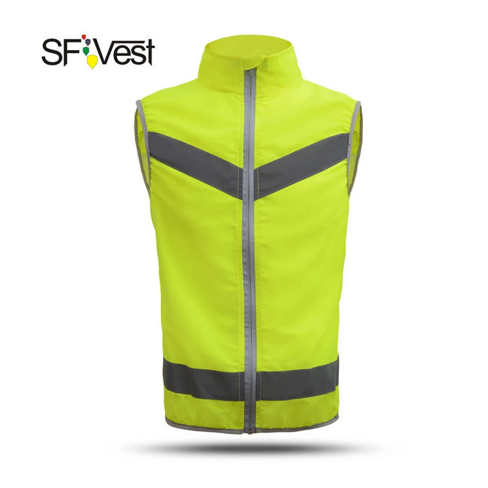 

SFVest High Visibility Reflective Safety Vest Reflective Novelty High Collar Vest Workwear Security Working Clothes Day Nigh