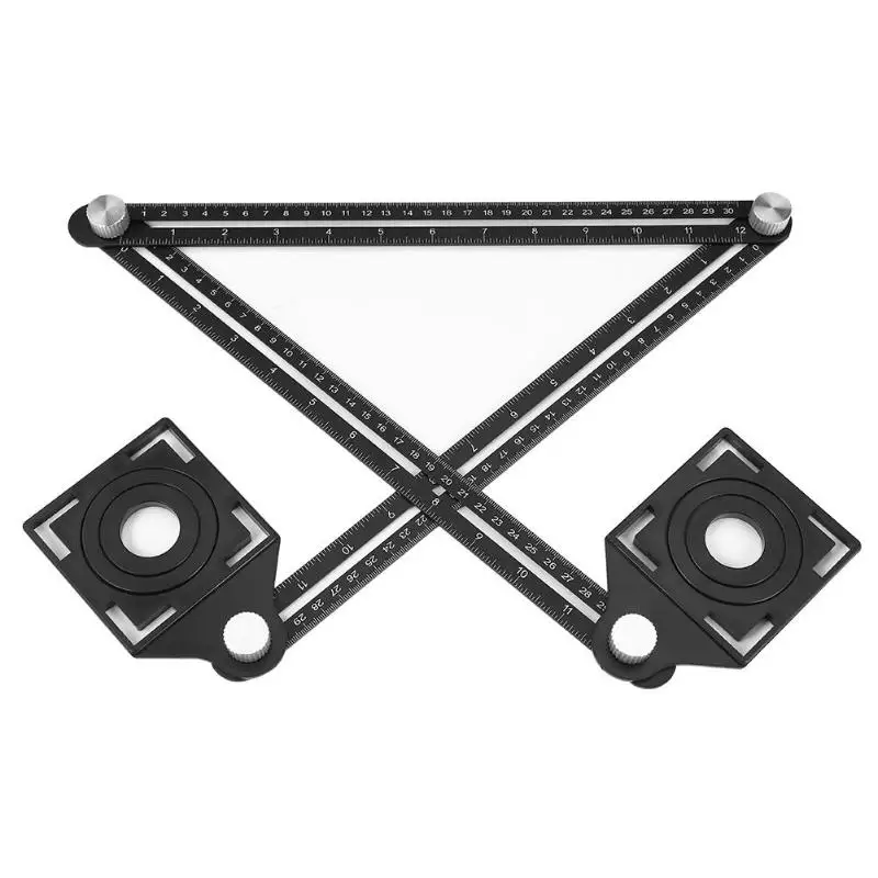 

Multi-hole Adjustable Angle Ruler Drill Guide Glass Tiles Woodworking Gauge Measuring Tool Protractors