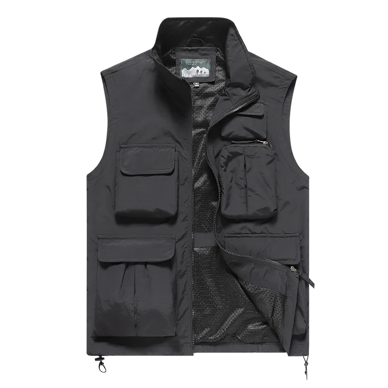 Men Outdoor Vests Quick Dry Breathable Multi Pocket Mesh Vest