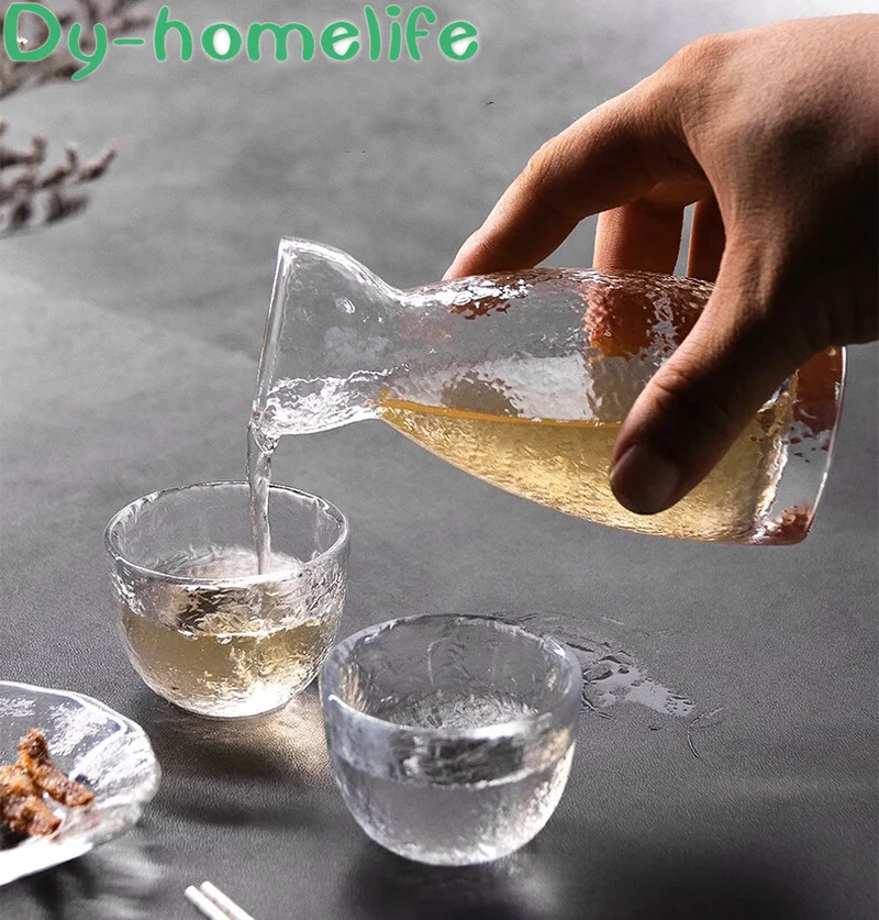 

Japanese Creative Hammer-eye Pattern Crystal Glass Sake Set Restaurant Household Multi-style Multi-spec Sake Cup Wine Jug