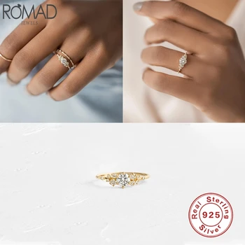 

Romad Luxury 100% 925 Sterling Silver Finger Rings For Women Crystal Zircon Engagement Rings Wedding Jewelry anillos mujer W4
