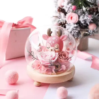 

Free Shipping 2sets/pack Diameter=10cm Log Base Round Glass Dome Vase Home Decoration Glass Cover Wedding Friend Favor Gift