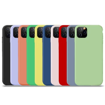 

New Ultra thin Solid Color Liquid Silicone Mobile Phone Cases For NEW Apple iPhone11 Pro 5.8 Mobile Phone
