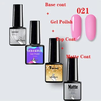 

Gel Polish Top Base Coat Set UV Shiny Sealer Soak off Reinforce 7.5ML Long Lasting Nail Art Manicure Gel Lak Varnish Primer