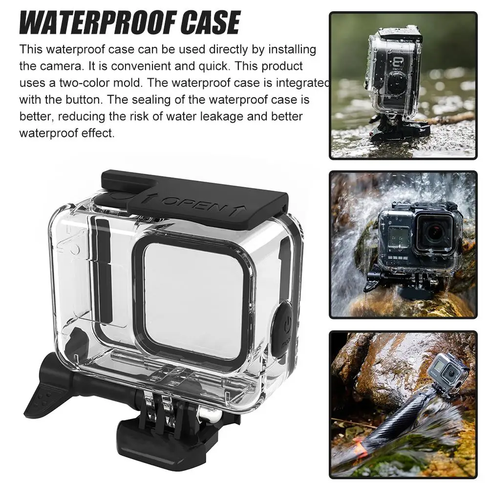45 м камера водонепроницаемый корпус чехол для GoPro Hero 8 черный защитный корпус обновления резиновый материал протектор камеры крышка фильтра